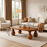 Modern Coffee Table | Organic Rounded Rectangle Cocktail Table TH003-4084