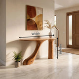 Organic Sculptural Console Table | Modern Entryway Table with Curved Architectural Base TH003-6225