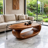 Modern Oval Coffee Table | Sculptural Open Base Center Table for Contemporary Living Room TH003-2681