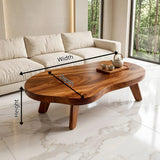 Organic Pebble Coffee Table | Modern Irregular Wood Coffee Table for Minimalist Living Room TH003-6867