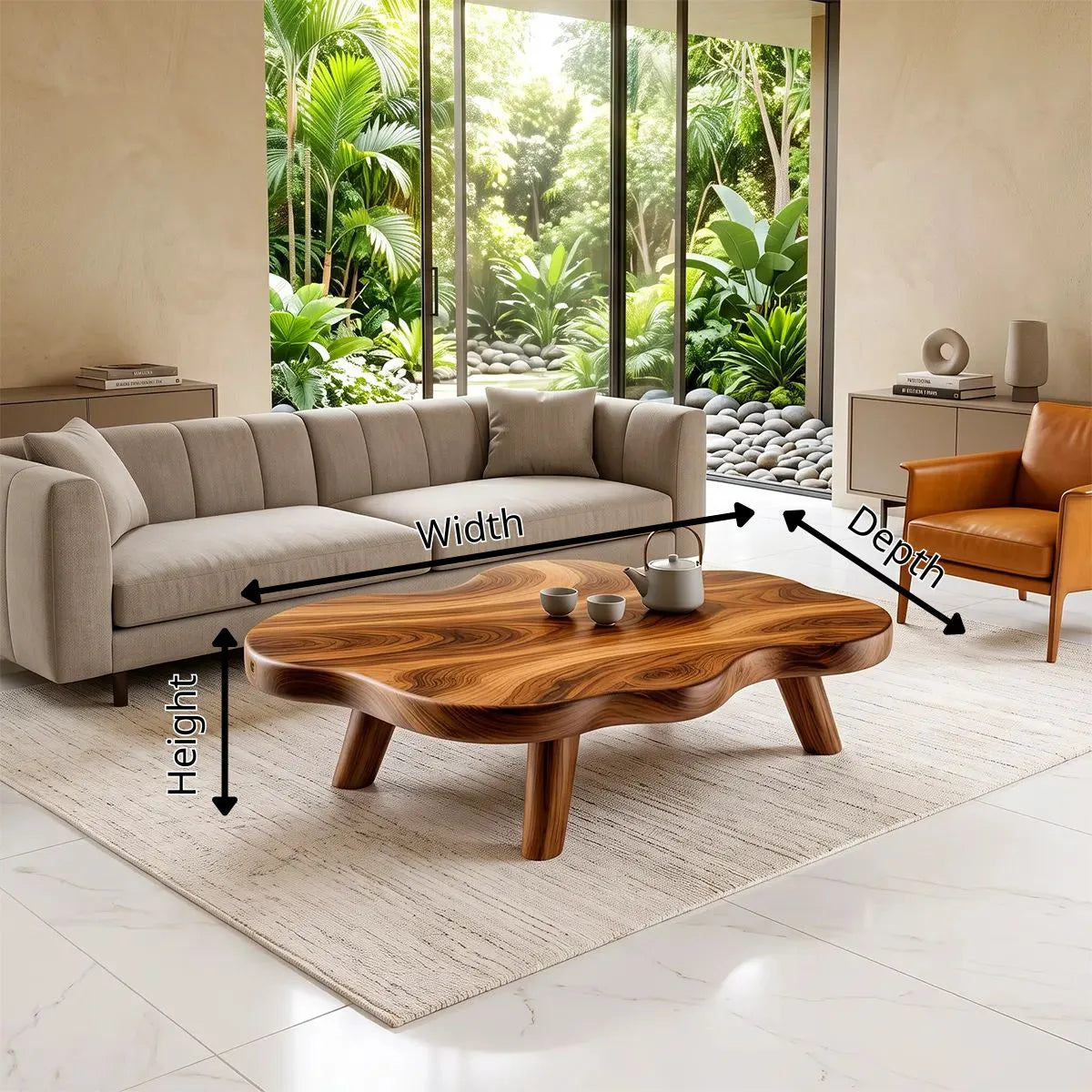 Organic Cloud Coffee Table | Modern Freeform Coffee Table for Minimalist Living Room TH003-9084