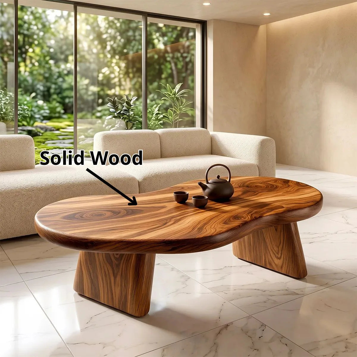 Organic Pebble Coffee Table | Sculptural Freeform Coffee Table for Modern Living Room TH003-1486