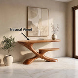 Sculptural Tiered Console Table | Organic Modern Entryway Table with Floating Curved Design TH003-4469