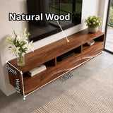 Organic Modern Floating TV Stand with Open Shelving & Three Drawers TT006-8JIK6GK