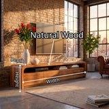 Modern TV Stand with 4 Enclosed Storage Compartments & Long Open Shelf
