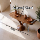 Organic Modern Console Table with Sculptural Pedestal Base for Entryway & Living Room TT006-2903
