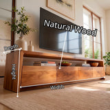Modern TV Stand with 4 Enclosed Storage Compartments & Open Media Shelf