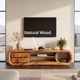 Organic Modern TV Stand with Sculptural Frame & Storage Drawers | Designer Media Console TH003-6JMS7OZ
