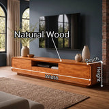 Modern Curved TV Stand with Drawer, Cabinet & Open Shelf | Low Profile Media Console