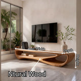 Organic Modern TV Stand with Sculptural Open Shelving & Curved Silhouette TT006-8QOM3WX