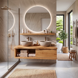 Modern Floating Bathroom Vanity with Large Drawer & Open Storage Compartment