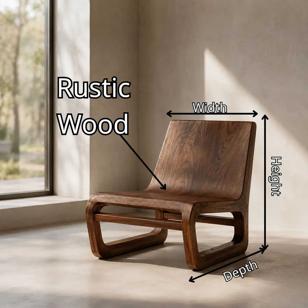 Sculptural Curved Lounge Chair | Modern Organic Low Profile Accent Chair