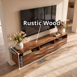 Floating TV Stand with Open Shelving & Three Drawers | Organic Modern Media Console TT006-5IOW6DK