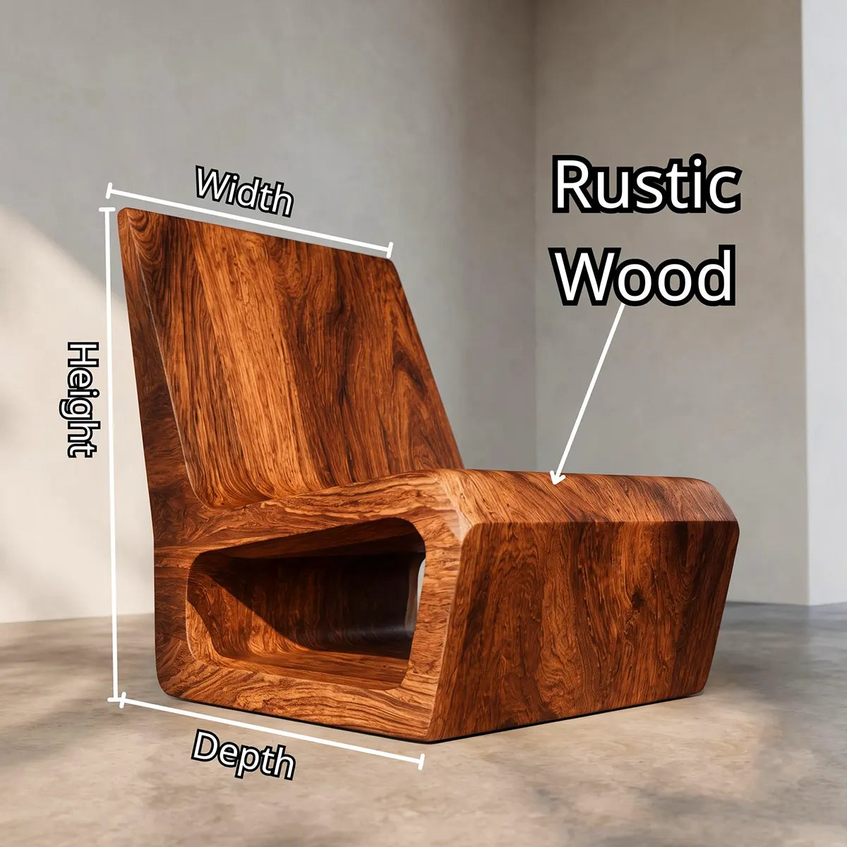 Sculptural Low Profile Lounge Chair | Modern Minimalist Curved Accent Chair