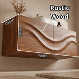 Floating Bathroom Vanity with 2 Doors | Sculpted Wave Front Wall Mounted Vanity Cabinet