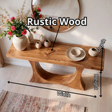 Modern Wooden Console Table with Sculptural Circular Base for Entryway & Hallway TT006-5238