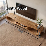 Organic Modern TV Stand with Triple Open Shelving & Sculptural Curved Design TT006-3KAV6WJ