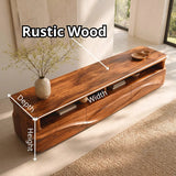 Modern Organic TV Stand with Sculpted Cabinets | Open Display Media Console TT006-5EKO4LA