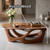 Sculptural Organic Solid Wood Coffee Table | Modern Artistic Center Table for Living Room TT006-2038
