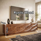 Modern Organic TV Stand with Sculpted Cabinets | Media Console TT006-9MXD1HU