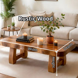 Organic Solid Wood Coffee Table | Rustic Modern Center Table for Living Room TT006-1300