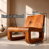 Sculptural Low Lounge Chair | Modern Armless Accent Chair with Curved Seat & Open Geometric Base