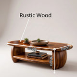 Oval Solid Wood Coffee Table with Storage Shelf | Modern Living Room Center Table TT006-1935