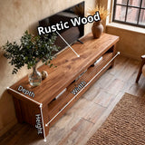 Modern TV Stand with 3 Drawers & Open Shelf | Long Low Profile Media Console