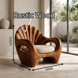 Sculptural Shell Back Armchair with Curved Open Arms | Organic Statement Lounge Chair