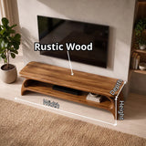 Organic Modern TV Stand with Sculptural Open Shelf & Curved Waterfall Design TT006-2BHV8AL