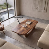 Sculptural Coffee Table with Curved Base | Organic Modern Rounded Rectangle Center Table