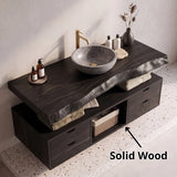 Live Edge Bathroom Vanity | Modern Floating Vanity with Storage Drawers TH003-2PAL7VO