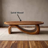 Modern Oval Coffee Table | Organic Sculptural Center Table for Contemporary Living Room TH003-1924