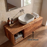 Floating Bathroom Vanity with 2 Drawers & Open Shelf | Modern Wall Mounted Vanity