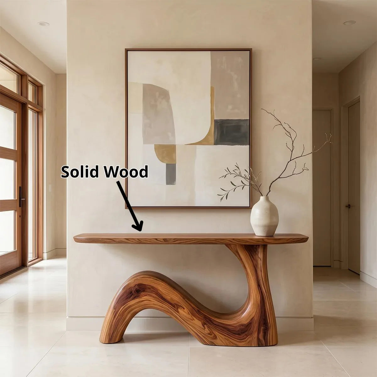 Organic Wave Console Table | Sculptural Entryway Console Table for Modern Hallway & Living Room TH003-5159