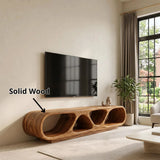 Sculptural TV Stand with Open Shelves | Organic Modern Media Console TH003-5RAR7KU