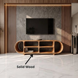 Sculptural TV Stand with Open Shelves | Organic Modern Media Console TH003-2CWG4EI