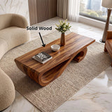 Sculptural Curved Coffee Table | Organic Modern Wave Living Room Center Table
