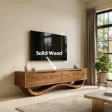 Sculptural TV Stand with 2 Drawers | Organic Modern Media Console TH003-3LLI8QY