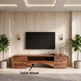 Modern TV Stand with 4 Cabinets & Open Shelves | Organic Media Console TH003-2UWX3PR