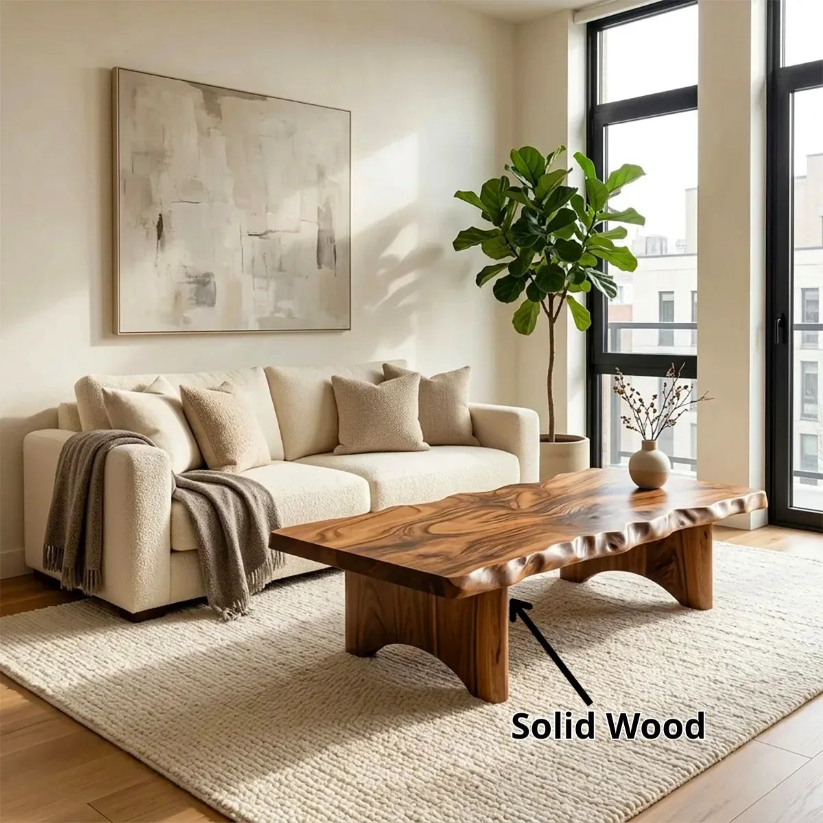 Live Edge Coffee Table | Rustic Modern Statement Center Table
