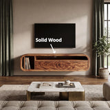 Floating TV Stand with 2 Drawers & Open Storage | Modern Media Console TH003-7DOM5TA