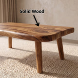 Organic Modern Coffee Table | Rounded Rectangle Low Profile Living Room Table