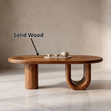 Modern Oval Coffee Table | Sculptural Pedestal Center Table for Minimalist Living Room TH003-7468