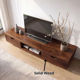 Modern TV Stand with 2 Drawers & Open Shelf | Low Profile Media Console
