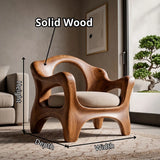 Sculptural Curved Armchair with Open Back | Organic Lounge Chair