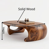 Organic Solid Wood Coffee Table | Sculptural Modern Oval Center Table TT006-2706