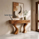Modern Sculptural Console Table with Drawers | Organic Entryway Storage Console Table TH003-4892