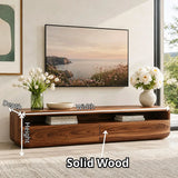 Modern TV Stand with Open Shelf & 2 Large Drawers | Minimalist Media Console TT006-2PMS8ZG