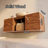 Floating Bathroom Vanity with 2 Sculpted Wave Doors & Center Open Storage Compartment